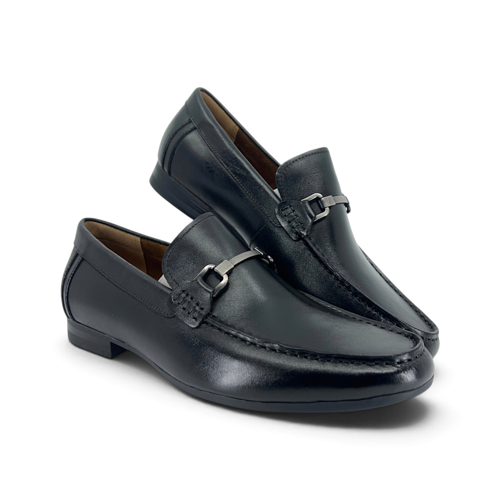 Steve Madden Privacy Men’s Black Leather Bit Loafers Size 8